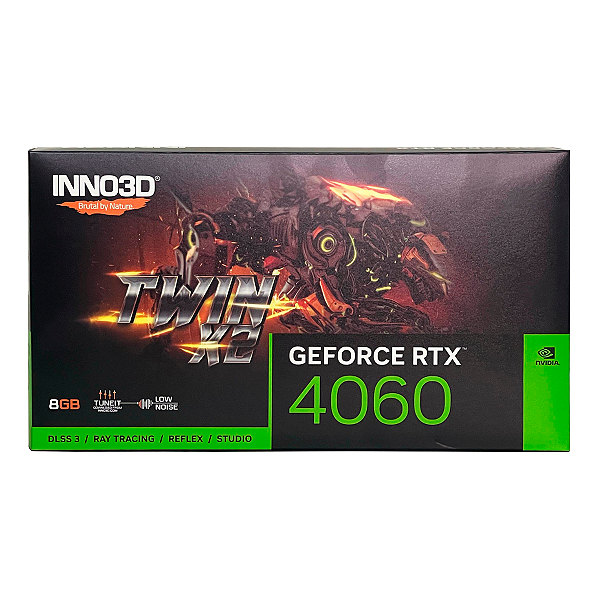 PLACA DE VIDEO RTX4060  INNO3D TWINX2 V2 8GB/128BITS N40602-08D6-173061N GDDDR6 BOX   IF