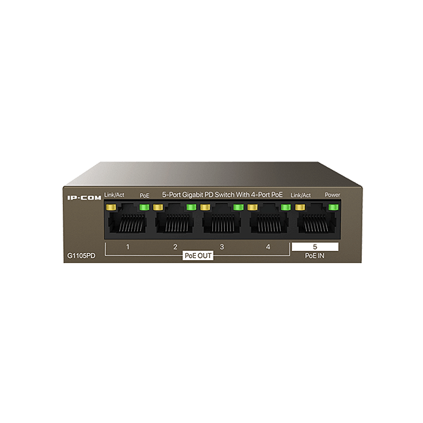 SWITCH IP-COM G1105PD 4 PORTAS POE 10/100/1000 BOX I