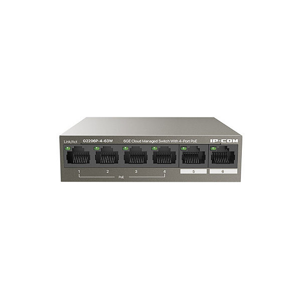 SWITCH IP-COM  G2206P-4-63W GIGABIT 4 PORTAS POE 6GE GERENCIAVEL EM NUVEM 10/100/1000 BOX   I