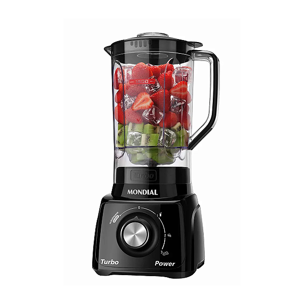 LIQUIDIFICADOR MONDIAL TURBO POWER L-99-FB 550W 127V PRETO (OUTLET) OPEN