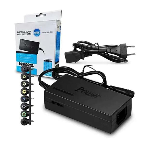 FONTE UNIVERSAL PARA NOTEBOOK KNUP C/ 9 PLUG KP-RR100 120W BOX