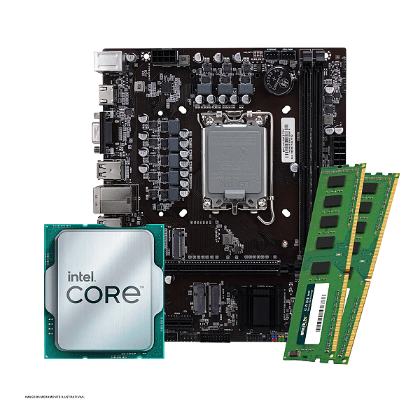 Kit Upgrade Intel Core i3-14100F 12ª Geração + Placa-Mãe H610M + 16GB DDR4 3200MHz