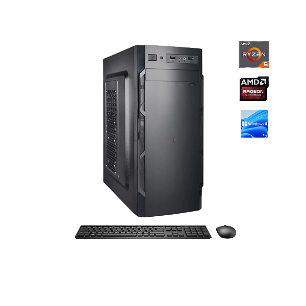 MICRO BRAZIL PC RYZEN 5 5500 16GB SSD 480GB BPC B450 VGA 8GB RX 580 WIN 11 PRO FONTE 500W