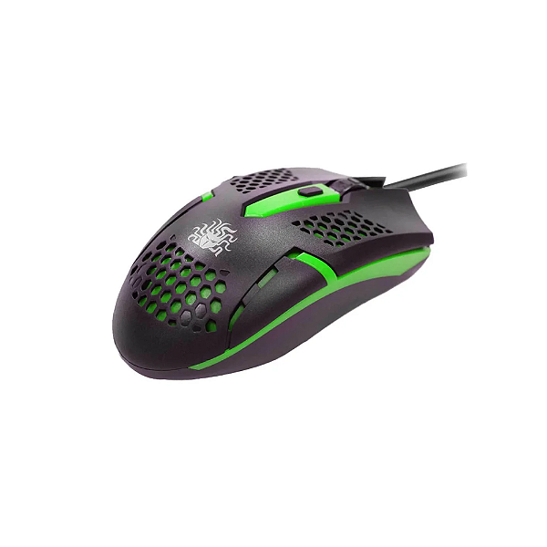 MOUSE C/FIO USB 5+ GAMER START 2.0 MG-03G 800 DPI PRETO/VERDE BOX