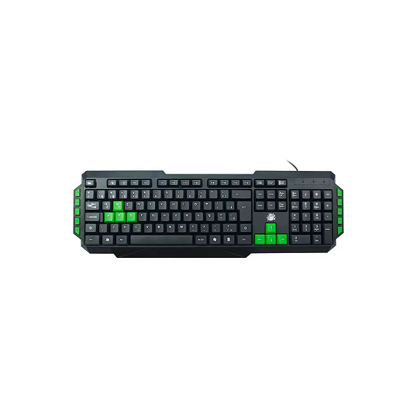 TECLADO GAMER C/FIO USB 5+ GAMER START 2.0 TG-03G PRETO/VERDE 1.5M BOX