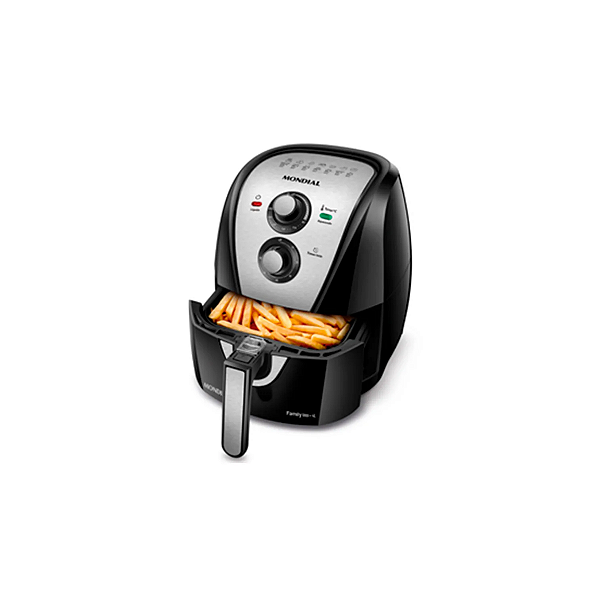 Fritadeira Elétrica Sem Óleo Air Fryer Mondial Family AFN-40-BI 4L 1500W 220V Preto/Inox - Outlet Open