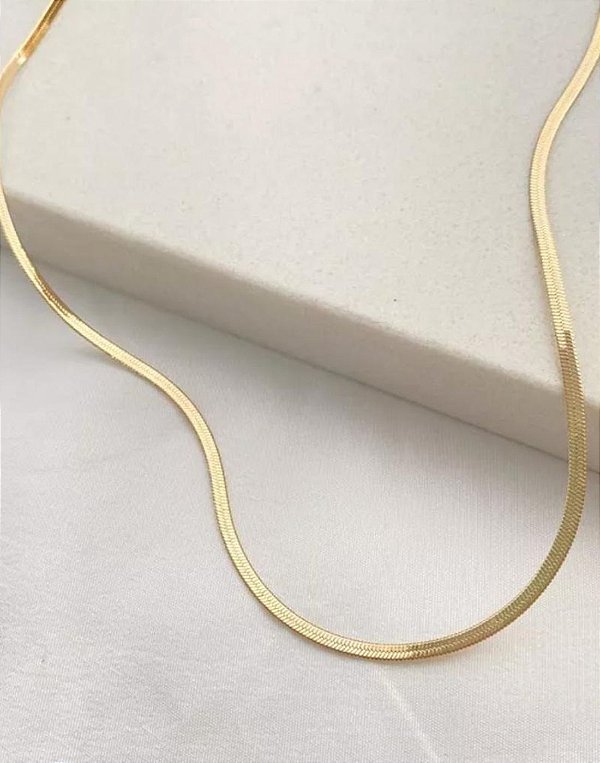 Colar Corrente Malha Folheada a Ouro 18k