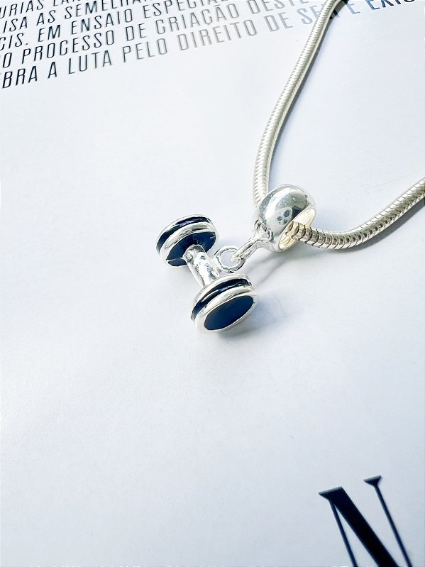 Berloque Halteres Preto Musculação