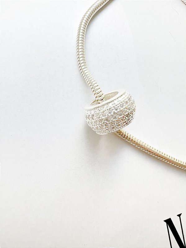 Berloque Separador Zircônia Prata 925