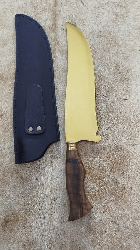 FACA ESTILO PICANHEIRA LÂMINA DOURADA