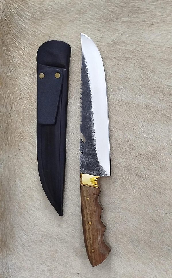 FACA ESTILO BOWIE ROBUSTA FULL TANG AÇO CARBONO