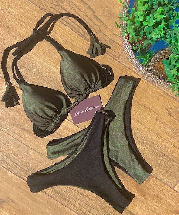 Biquíni Saint Tropez Verde Militar com PretoLuxury Collection