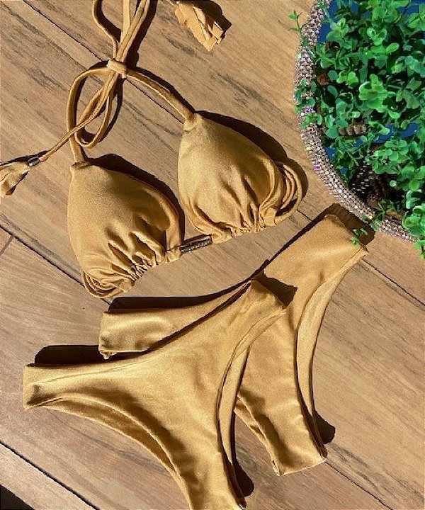 Biquíni Sanit Tropez Dourado Luxury Collection