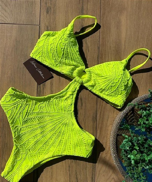 Body Mykonos Renda Amarelo Neon Handmade Collection