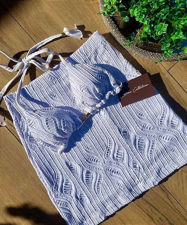 Mini Saia Branca Renda Handmade Collection