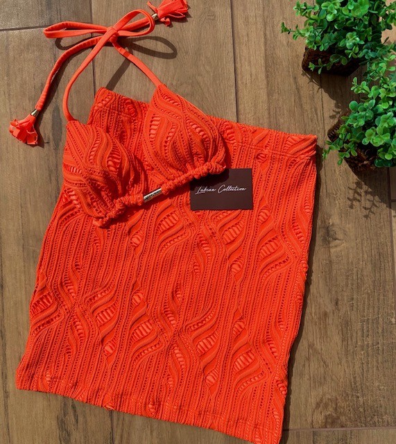 Mini Saia Renda Laranja Handmade Collection