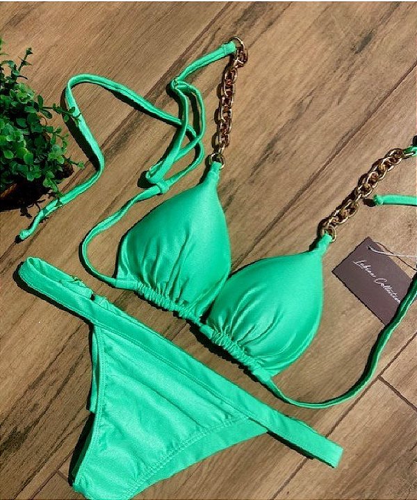 Biquíni Correntes Verde Glow Luxury Collection