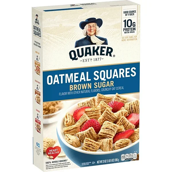 Cereal Quaker Oatmeal Squares – Brown Sugar ( 595g)
