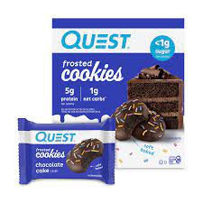 Quest Frosted Protein Cookies, Soft Baked, Low Sugar, Chocolate Cake, 8 Count