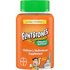 Flintstones Gummies Plus Multivitamínico para crianças de suporte à imunidade, contagem de 60