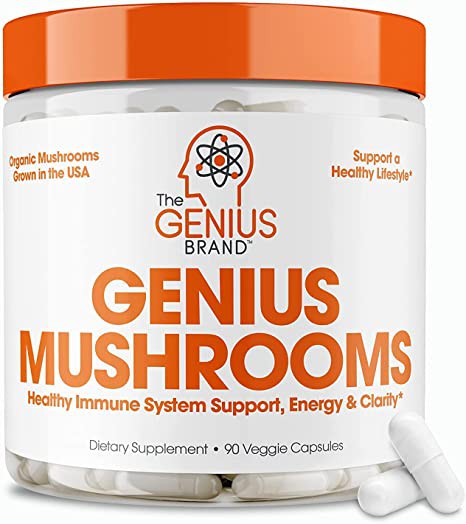 Genius Mushroom - Lions Mane, Cordyceps e Reishi -