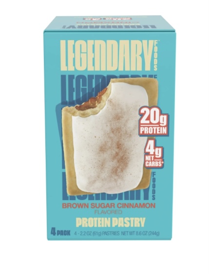 Proteína Legendary Foods, canela com açúcar mascavo, alternativa de barra de proteína sem glúten  4 unidades
