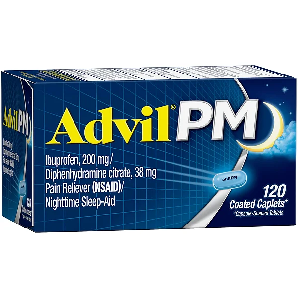 Advil PM Pain Reliever / Nighttime Sleep Aid Coated Caplet