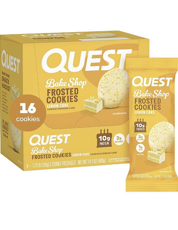 Quest Nutrition Frosted Cookies – Lemon Cake (Twin Pack, 16 unidades