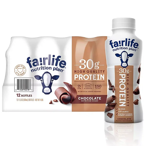 Shake de Proteína Fairlife Nutrition Plan, 30g de Proteína, Sabor Chocolate, 340ml, Caixa com 12 Unidades