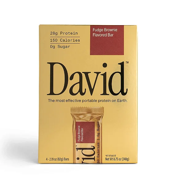Barras David High Protein, Brownie de Fudge, 28g de proteína 4 unidades