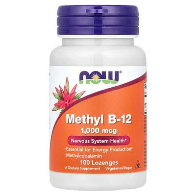 NOW Foods, Metil B-12, 1.000 mcg, 100 Pastilhas