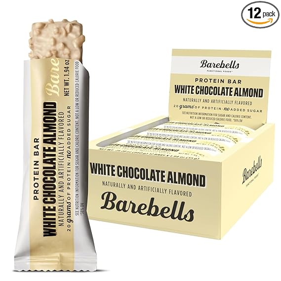 Barebells Chocolate Branco e Amêndoas 20 g de Proteína – 12 Barras