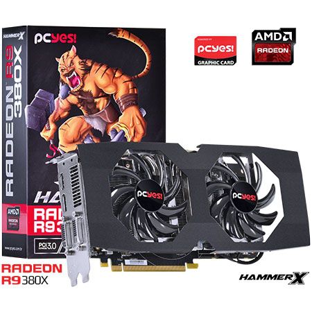 Placa de Vídeo AMD Radeon R9 380X HammerX 4gb DDR5 - 256 Bits PCYES PH380X25604D5OC