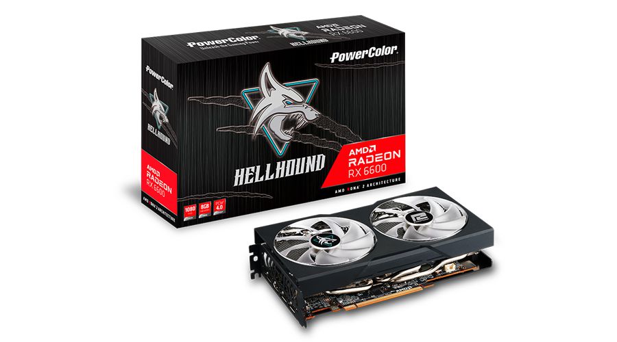 Placa de Vídeo PowerColor Hellhound Radeon RX 6600, 8GB, GDDR6, FSR, Ray Tracing, AXRX 6600 8GBD6-3DHL
