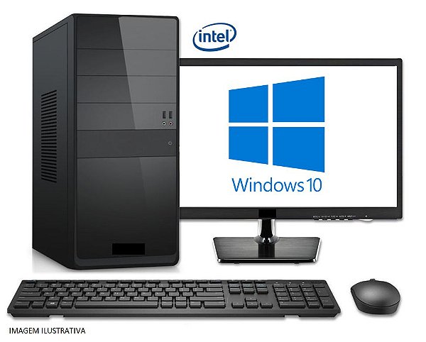 Computador Home Office Intel Core i3 Ivy Bridge 3220, 16GB DDR3, SSD 480GB, Monitor LED 18.5, Teclado e Mouse USB