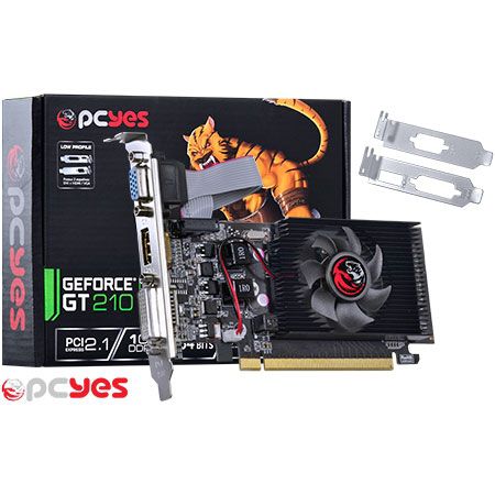 Placa de Vídeo Geforce GT 210 - 1gb DDR2 - 64 Bits Low Profile PCYES PGF2106401D2LP