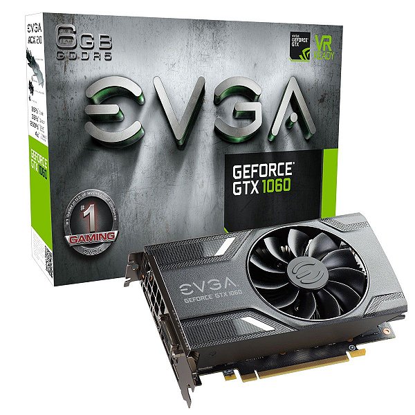 Placa de Vídeo Geforce GTX 1060 Gaming 6gb - GDDR5 - 192 Bits EVGA 06G-P4-6161-KR