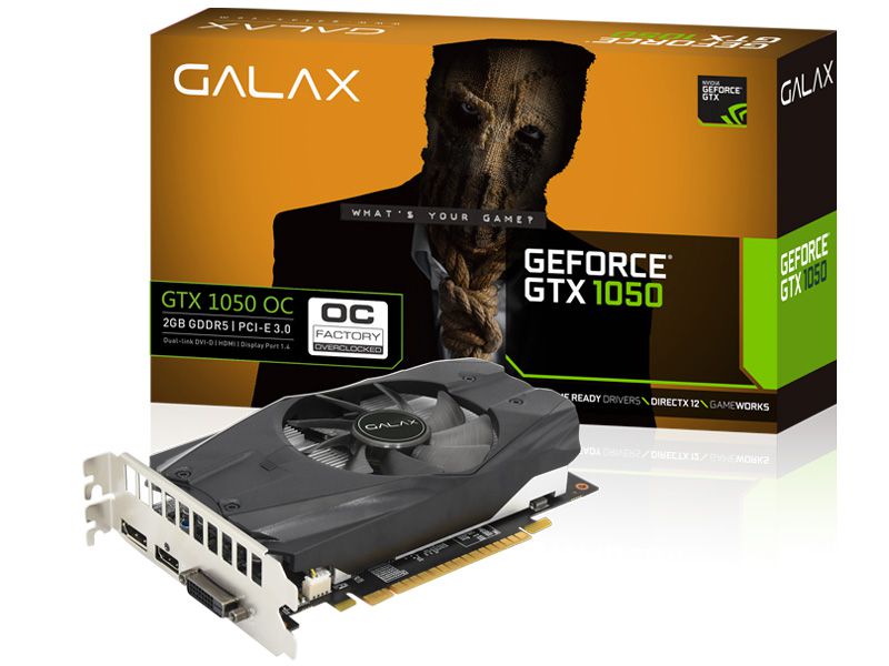 Placa de Vídeo Geforce GTX 1050 OC 2gb GDDR5 - 128 Bits GALAX 50NPH8DSN8OC