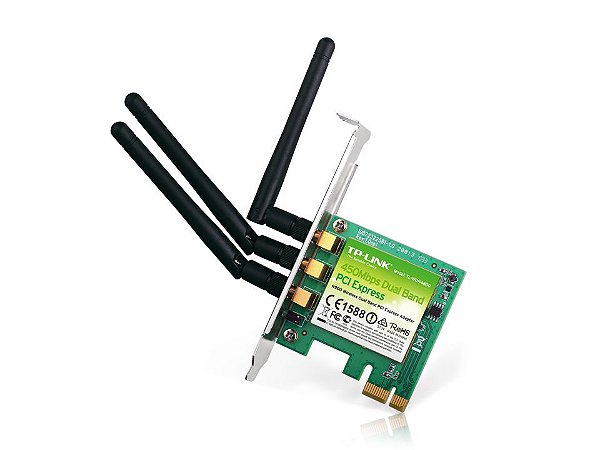 Placa de Rede PCI Express Wireless 450 Mbps Dual Band N900 TP-Link TL-WDN4800
