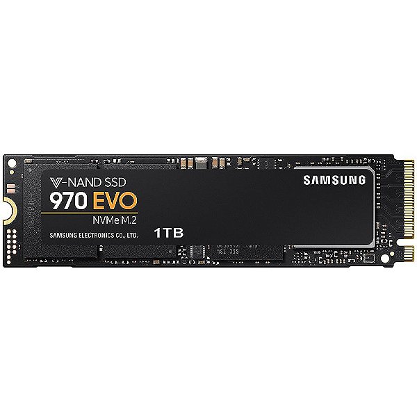 SSD Samsung 970 EVO M.2 2280 1TB NVMe Leituras: 3400MB/s e Gravações: 2500MB/s - MZ-V7E1T0E