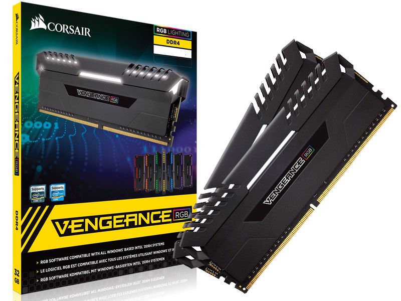Memória 16GB DDR4 CL16 - 3000 Mhz Corsair Vengeance RGB (2X8GB) BLACK - CMR16GX4M2D3000C16