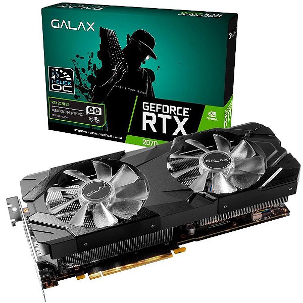 Placa de Vídeo GPU GEFORCE RTX 2080 EX 1CLICK OC  8GB GDDR6 256 BITS GALAX 28NSL6UCU9EN