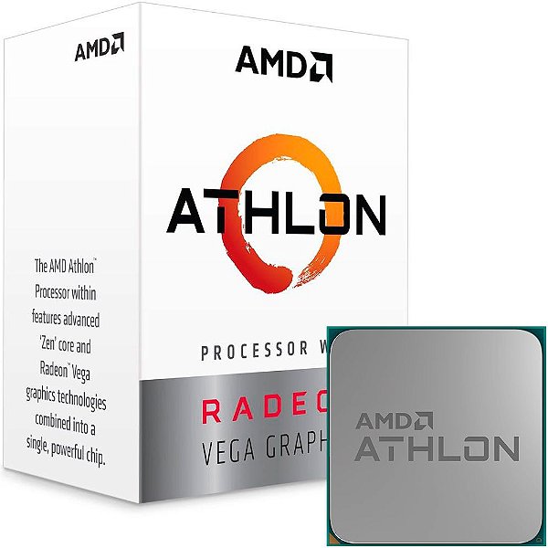 Processador AMD Athlon 240GE, Dual Core, Cache 5MB, 3.5GHz, AM4 - YD200GC6FBBOX