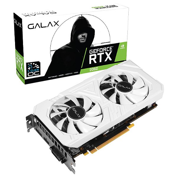 Placa de Vídeo GPU GEFORCE RTX 2060 OC 1-CLICK 6GB GDDR6 192 Bits GALAX WHITE -  26NRL7HPY3EW