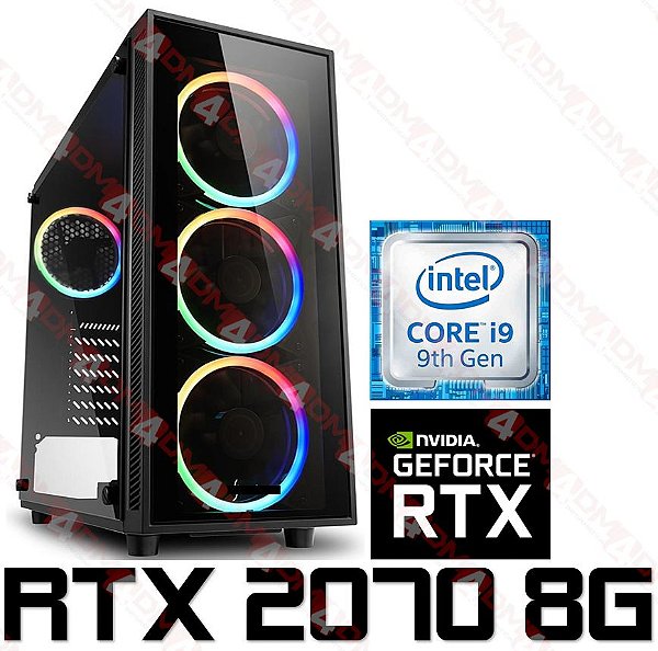 (MEGA OFERTA) PC Gamer Intel Core I9 Coffee Lake 9900KF, 16GB DDR4, SSD M.2 240GB, HD 1TB, GPU GEFORCE RTX 2070 OC 8GB