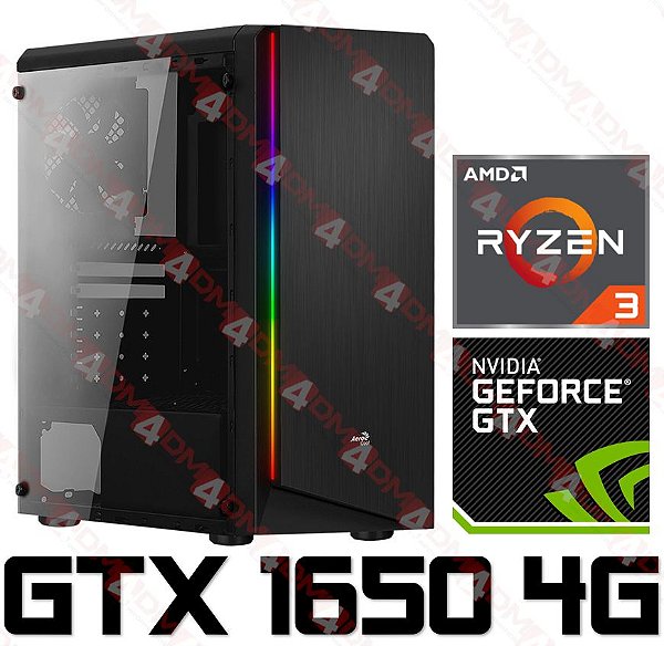 PC Gamer AMD Ryzen 3 2200G, 8GB DDR4, HD 1 Tera, GPU GEFORCE GTX 1650 OC 4GB