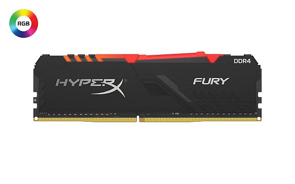 Memória P/ Desktop 16gb DDR4 - 3200 Mhz Kingston HyperX Fury RGB Black HX432C16FB3A/16 (1X16gb)