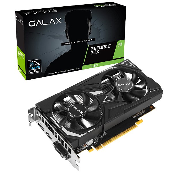 Placa de Vídeo  GPU GEFORCE GTX 1650 EX 4GB GDDR6 - 128 BITS (1-CLICK) GALAX - 65SQL8DS66E6