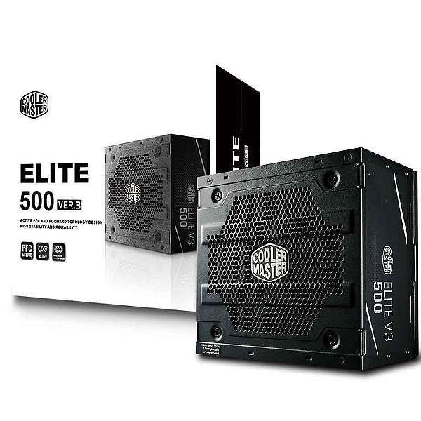 Fonte Cooler Master 500W Elite V3 - MPW-5001-ACAAN1