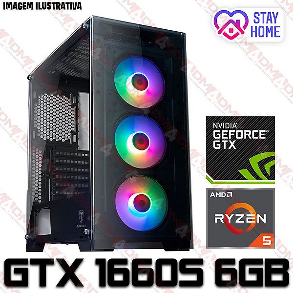 PC Gamer AMD Ryzen 5 3600, 16GB DDR4, SSD M.2 NVME 512GB, HD 1 Tera, GPU  GEFORCE GTX 1660 SUPER 6GB - DM4 INFORMÁTICA COMPUTADORES GAMERS